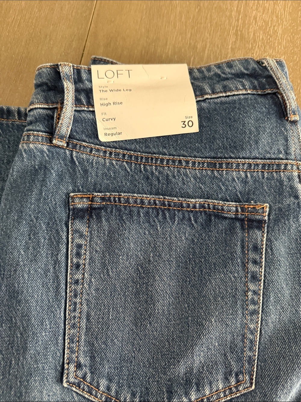 LOFT High Rise Curvy Wide Leg Jeans - Medium Blue